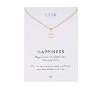 LUUK LIFESTYLE Gemstone Raindrop pendant necklace, Black Crsytal, Basic solitaire gift for bestfriend, waterproof, non-tarnish, gifting ideas for women, (HAPPINESS Gift Card) delicate gold chain