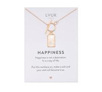LUUK LIFESTYLE High polished stainless steel necklace with rectangle I coin charm in pearl I mother of pearl finish, chic and filigree design, rosé