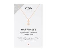 LUUK LIFESTYLE Necklace with anchor pendant for her, 925 sterling silver, chic and trendy jewellery for a fresh and modern look, Valentine's Day gift, fiancée, girlfriend, feminine fashion, rosé gold