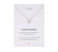 LUUK LIFESTYLE Necklace with bunny I rabbit coin pendant made of stainless steel, simple but trendy style, gift idea for daughter, non tarnish, silver