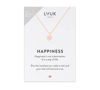 LUUK LIFESTYLE Necklace with clover pendant, 925 sterling silver, trendy jewellery for a fresh and modern layer look, Valentine's Day gift, St. Patrick's Day, birthday, 19”, women's fashion, rosé gold