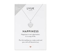 LUUK LIFESTYLE Necklace with heart pendant, 925 sterling silver with HAPPINESS gift card, women's gift, symbol of eternal love, lucky charm, minimalist design, Valentin’s day, 19” length, silver
