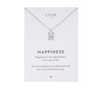 LUUK LIFESTYLE Necklace with rectangle coin pendant and sun symbol, fashionable boho design, lucky charm for a sophisticated look, silver