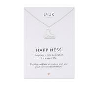 LUUK LIFESTYLE Olive Branch|Tree Leaves pendant necklace for women, small gift ideas for girlfriend bestfriend, stainless steel 14K silver plated, 50cm adjustable, with HAPPINESS Card, modern trendy