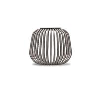 LUUK LIFESTYLE Small LED Solar lamp in Minimalist cage Design, Outdoor Table lamp with Light Effects, Fast Charging, Wireless, Elegant Camping lamp, Decoration for Balcony, Garden, Gift idea, Grey