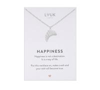 LUUK LIFESTYLE Stainless steel Croissant pendant, 14k Silver plated jewellery, includes Gift Card, 50cm adjustable waterproof chain, Gift for Women