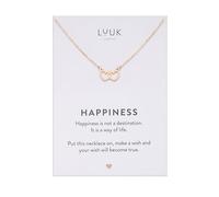 LUUK LIFESTYLE Stainless steel cute pendant necklaces, Butterfly|Heart|Cupcake|Cloud|Palm Tree etc, Gift ideas for Her with HAPPINESS Card, 50cm adjustable, waterproof, Silver|Gold|Rose Gold