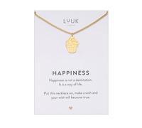 LUUK LIFESTYLE Stainless steel cute pendant necklaces, Butterfly|Heart|Cupcake|Cloud|Palm Tree etc, Gift ideas for Her with HAPPINESS Card, 50cm adjustable, waterproof, Silver|Gold|Rose Gold