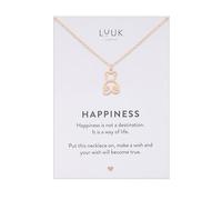 LUUK LIFESTYLE Stainless steel cute pendant necklaces, Butterfly|Heart|Cupcake|Cloud|Palm Tree etc, Gift ideas for Her with HAPPINESS Card, 50cm adjustable, waterproof, Silver|Gold|Rose Gold