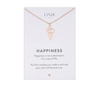 LUUK LIFESTYLE Stainless steel cute pendant necklaces, Butterfly|Heart|Cupcake|Cloud|Palm Tree etc, Gift ideas for Her with HAPPINESS Card, 50cm adjustable, waterproof, Silver|Gold|Rose Gold