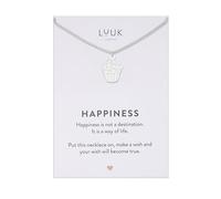 LUUK LIFESTYLE Stainless steel cute pendant necklaces, Butterfly|Heart|Cupcake|Cloud|Palm Tree etc, Gift ideas for Her with HAPPINESS Card, 50cm adjustable, waterproof, Silver|Gold|Rose Gold