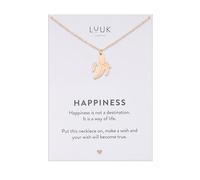 LUUK LIFESTYLE Stainless steel cute pendant necklaces, Butterfly|Heart|Cupcake|Cloud|Palm Tree etc, Gift ideas for Her with HAPPINESS Card, 50cm adjustable, waterproof, Silver|Gold|Rose Gold