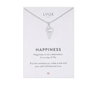 LUUK LIFESTYLE Stainless steel cute pendant necklaces, Butterfly|Heart|Cupcake|Cloud|Palm Tree etc, Gift ideas for Her with HAPPINESS Card, 50cm adjustable, waterproof, Silver|Gold|Rose Gold