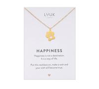 LUUK LIFESTYLE Stainless steel Dog lover paw pendant necklace, with HAPPINESS Gift Card, 14k gold plated, 50cm adjustable sturdy chain, Gift for women, dainty trendy winter aesthetic