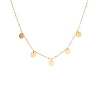 LUUK LIFESTYLE Stainless steel necklace with 5 coins, round design, multiple pendants, trendy jewellery, minimalist and filigree design, 20” feminine fashion accessory, gift idea, girlfriend, gold