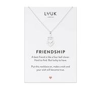 LUUK LIFESTYLE stainless steel necklace with heart I anchor pendant and friendship greeting card, lucky charm, friendship chain, jewellery, birthday present, Christmas, silver