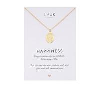 LUUK LIFESTYLE Stainless steel necklace with oval mandala pendant, spiritual symbol, flower of life, gift idea for girlfriend or best friend, gold