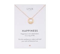 LUUK LIFESTYLE Stainless steel necklace with twisted ring I circle pendant, chic-boho style, glamorous and fashionable jewlery, rosé