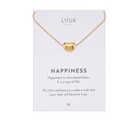 LUUK LIFESTYLE Stainless steel with bean I single bead pendant, classy and minimalist design for formal occassions, gift idea for girlfriend, gold