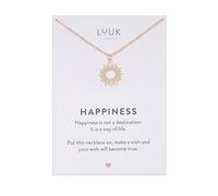 LUUK LIFESTYLE Sun|Sunlight pendant necklace, non-tarnish, 50cm adjustable, waterproof, sturdy, chain, Gifts for sister, friend, daughter, trendy, aesthetic (Motivational Gift Card) rose gold