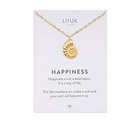 LUUK LIFESTYLE Trendy necklace with shell I seashell pendant for a casual beach I mermaid look, chic travel essential, adjustable choker, gold