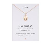 LUUK LIFESTYLE Waterproof Seashell pendant necklace, 50cm adjustable, sturdy thin chain, tarnish-free, Gift for friend with HAPPINESS Gift Card, holiday vacation dainty trendy aesthetic simple