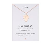 LUUK LIFESTYLE Waterproof Strawberry pendant necklace, non-tarnish, 50cm adjustable, sturdy chain, Gifts for sister, friend, daughter, dainty, aesthetic, simple (Motivational Card) rose gold