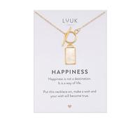 LUUK LIFESTYLE Womens Necklace with pearl rectangle I coin pendant for formal occasions or everyday looks, trendy birthday gift for best friend, gold