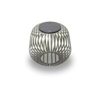 LUUK Studio LED Solar Table Lantern for Indoor and Outdoor use in a Minimalist cage Design, Rechargeable via USB-C and Solar Power, dimmable & Cordless, Balcony Light, Forest Green