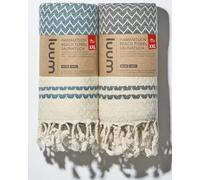 Luum Sauna Towel, Hammam Towel, Beach Towel, Picnic Blanket, Bath Towel, Travel Towel, Sauna Towel, Sauna Kilt for Women and Men, Premium Cotton, Compact, Lightweight, Quick-Drying, Petrol/Anthracite