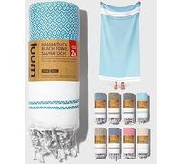 Luum® Sauna Towel, Hammam Towel, Large, 100 x 200 cm, Beach Towel, Bath Towel, Yoga Towel, Shower Towel, Travel Towel, Turkish Towels, Women and Men, 100% Cotton, Turquoise
