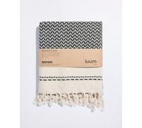 Luum® Set of 2 Hamam Hand Towels for Kitchen & Bathroom, Quick-Drying & Lint-Free, Sports Towel, Turkish Hand Towel, Hair Turban, No Microfibre, 100% Cotton, Anthracite, 50 x 100 cm, Gift Set