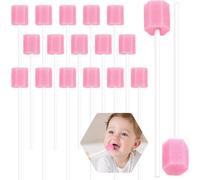 LuupoCiore 100 Pieces of Mouth Sponges on Stick for Hydration, Mouth Swabs for end of Life Care, Pink Sponge Mouth Swabs, Suitable for Tooth Cleaning Tools for The Elderly, Babies, and Pets