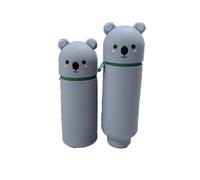 LuupoCiore 2-in-1 Soft Silicone Case - Kawaii Table Pen Holder, Zipper, Silicone, Pen Bag, Colouring Pencils Marker, H 18.5 cm, Kitty, Soft-1PC (Koala)