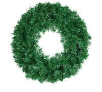LuupoCiore Plain Christmas Wreath for Front Door, Luxury Artificial Spruce Wreath, Home Xmas Decoration, Natural Looking Dual Tone PVC Needles, Easy Hanging, Wall Window Mantlepiece (50cm)