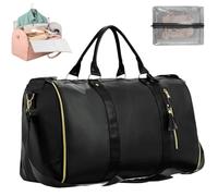 Luux Bags Travel Duffel Bag, Couvelli Travel Bag, Trendfetchus Foldable Travel Bag, Large Capacity Garment Duffel with Toiletry Bag, Detachable Strap Waterproof PU Leather (Black)