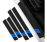 LUUXWPFZ 4 Pcs Car Door Sill Protector Strips, for Dacia Spring Lodgy Dokker Duster Logan Sandero Stepway Carbon Fiber Car Door Sill Protector Stickers, Welcome Pedal Kick Plates Scuff Guard,A