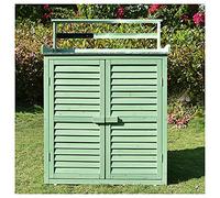LUUYYI Potting Bench, Backyard Utility Tools Organizer Racks Shelves Garden Storage Shed Outdoor Storage Cabinet with Shelves Garden Shed with Waterproof Roof(Green)
