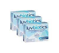 Luv Biotics Oral Probiotics Original Mint Lozenges with Xylitol & Aloe Vera for Fresh Breath, Dry Mouth Relief, Gum Health & Oral Microbiome Support - 3x30 Lozenges