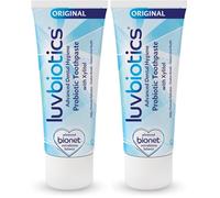 Luv Biotics Probiotic Toothpaste Original Mint - with Xylitol & Aloe Vera for Fresh Breath, Cavity Protection, Microbiome Support & Healthy Teeth and Gums - 75ml (Pack of 2)