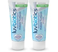 Luv Biotics Probiotic Whitening Toothpaste Fluoride Free - Fresh Breath & Oral Microbiome Support with Aloe Vera & Xylitol, SLS Free, Vegan- 75ml (Pack of 2)