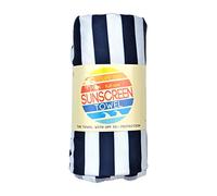 Luv Bug UPF Pool/Beach Towel, Sunscreen Towel, UV Protection, UPF 50+, Sand Free, Absorbent, & Quick Drying for Swimming, Beaches, Camping, & Travel (28.5" x 58.5", Navy Stripe)