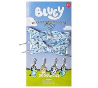 LUV HER Bluey Shoelaces & Charm Set - Includes 2 Colorful Shoelaces, 1 Silver Bracelet & 4 Collectible Charms - Ideal for Kids - Fun Accessories & Cute Charms for Fans