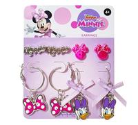 LUV HER Disney Hypoallergenic Earrings For Girls 2 Stud 2 Fishhook Drop Earrings With Charms, One Size Fits All, Fun Accessories For Girls Ages 4