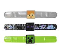 LUV HER Minecraft 3 Slap Bracelets for Girls - Fun Confetti Wristband Featuring Minecraft - Adjustable Fit - Birthday Party Favor or Gift - Ages 3+