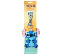 LUV HER Stitch Disney Lanyards for Kids Teacher Lanyard ID Badge Holder | Disney-18" Breakaway-Lanyard Card-Holder 4" Hard Case with Screen Metal Clip & a 3" Soft Robber Charm Lilo & Stitch Stuff