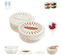 Luva 2-in-1 Drainer, 2024 New 2 in 1 Drainer, 2 in 1 Drainer and Strainer, With Foldable Handle, Portable Kitchen Dual Layer Draining Basket, Luva Drainer, Easy to Clean, Dishwasher Safe (Brown+White)