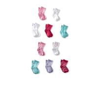 Luvable Friends 10-Piece Baby Socks Gift Set, Pink, 0-9 Months