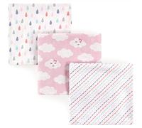 Luvable Friends 3 Piece Flannel Receiving Blanket, Boy Feathers, One Size