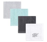 Luvable Friends 4-Piece Super-Soft Washcloths, Gray Elephant, One Size